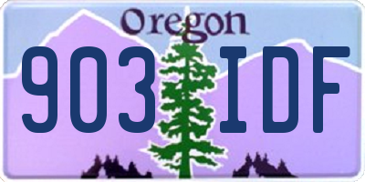 OR license plate 903IDF