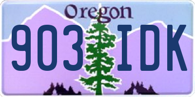 OR license plate 903IDK