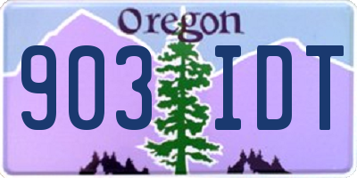 OR license plate 903IDT
