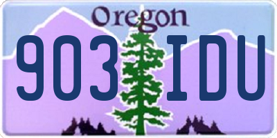 OR license plate 903IDU