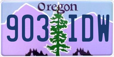 OR license plate 903IDW