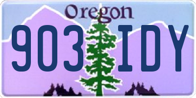 OR license plate 903IDY