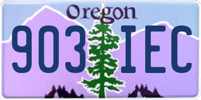 OR license plate 903IEC