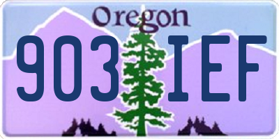 OR license plate 903IEF