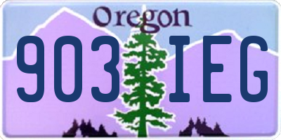 OR license plate 903IEG