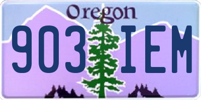 OR license plate 903IEM