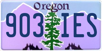 OR license plate 903IES