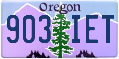 OR license plate 903IET