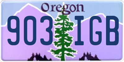 OR license plate 903IGB