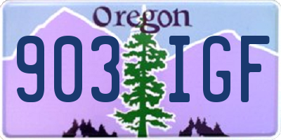OR license plate 903IGF