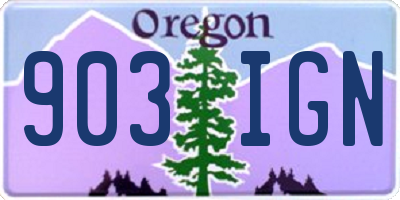 OR license plate 903IGN