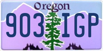 OR license plate 903IGP