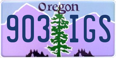 OR license plate 903IGS