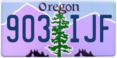 OR license plate 903IJF