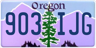 OR license plate 903IJG