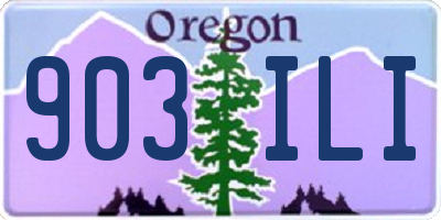 OR license plate 903ILI