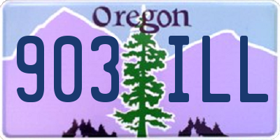 OR license plate 903ILL