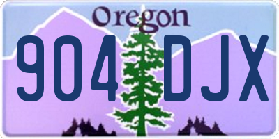 OR license plate 904DJX