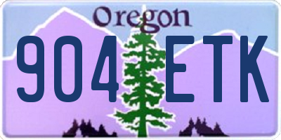 OR license plate 904ETK