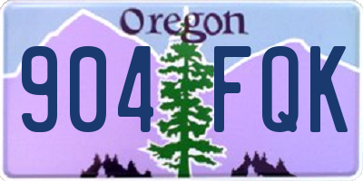 OR license plate 904FQK