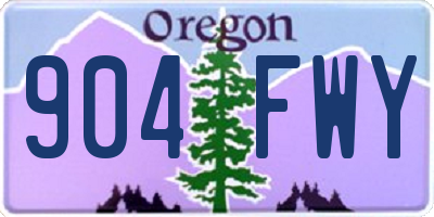 OR license plate 904FWY
