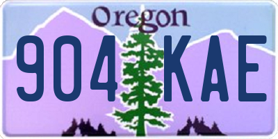 OR license plate 904KAE