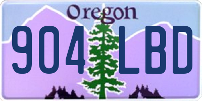 OR license plate 904LBD