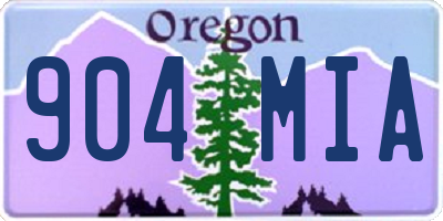 OR license plate 904MIA