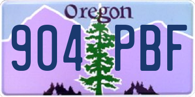 OR license plate 904PBF