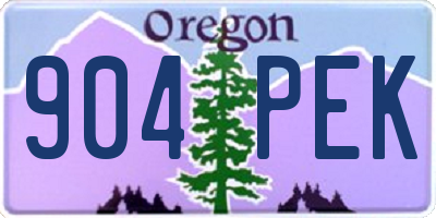 OR license plate 904PEK