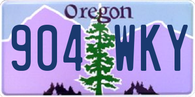 OR license plate 904WKY