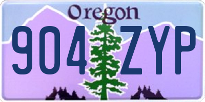 OR license plate 904ZYP