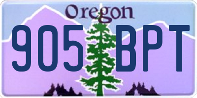 OR license plate 905BPT