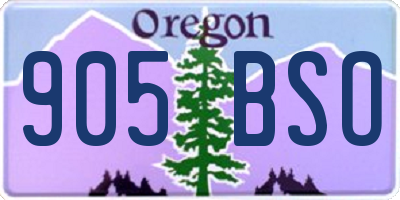 OR license plate 905BSO