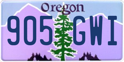 OR license plate 905GWI