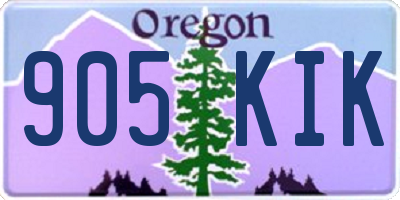 OR license plate 905KIK