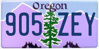 OR license plate 905ZEY
