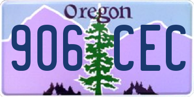 OR license plate 906CEC