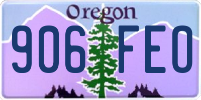 OR license plate 906FEO
