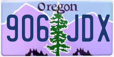 OR license plate 906JDX