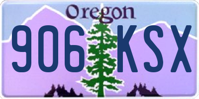 OR license plate 906KSX