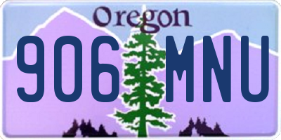 OR license plate 906MNU