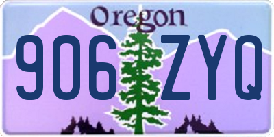 OR license plate 906ZYQ