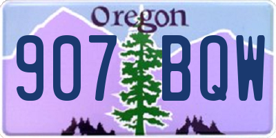 OR license plate 907BQW
