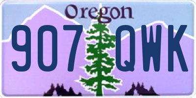 OR license plate 907QWK