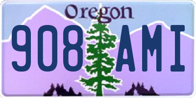 OR license plate 908AMI
