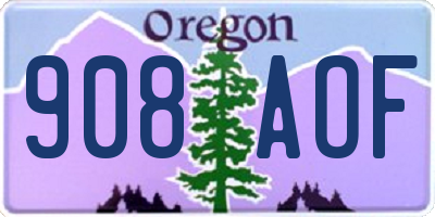 OR license plate 908AOF
