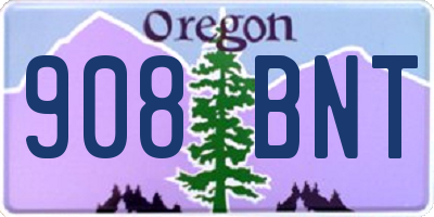 OR license plate 908BNT