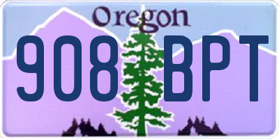 OR license plate 908BPT