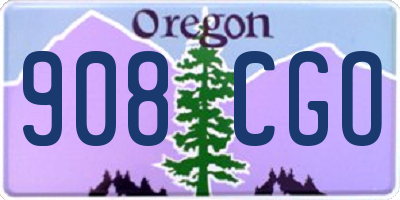 OR license plate 908CGO